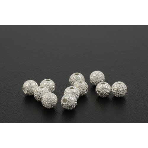 SILVER PLATED STARDUST 4MM ROUND BEAD